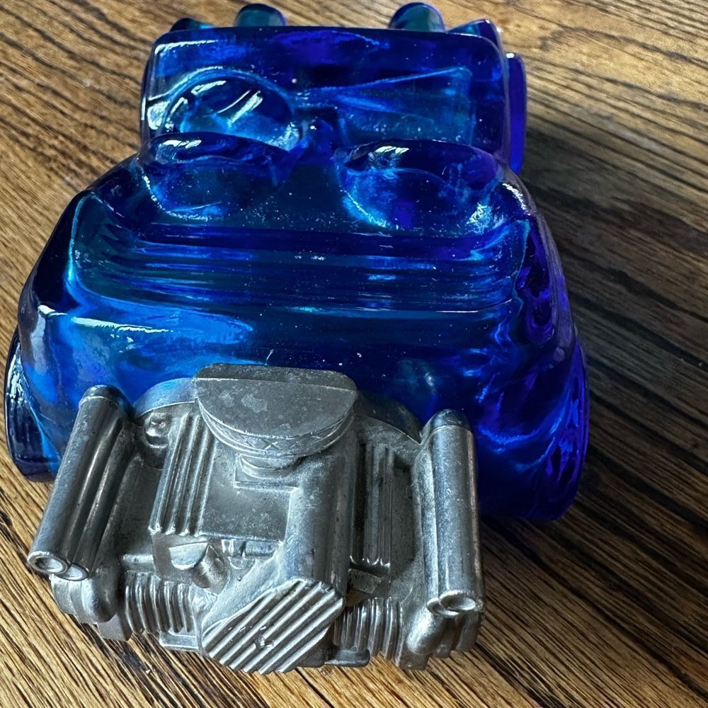 Vintage Avon convertible striking blue glass cologne bottle - Picture 4 of 5